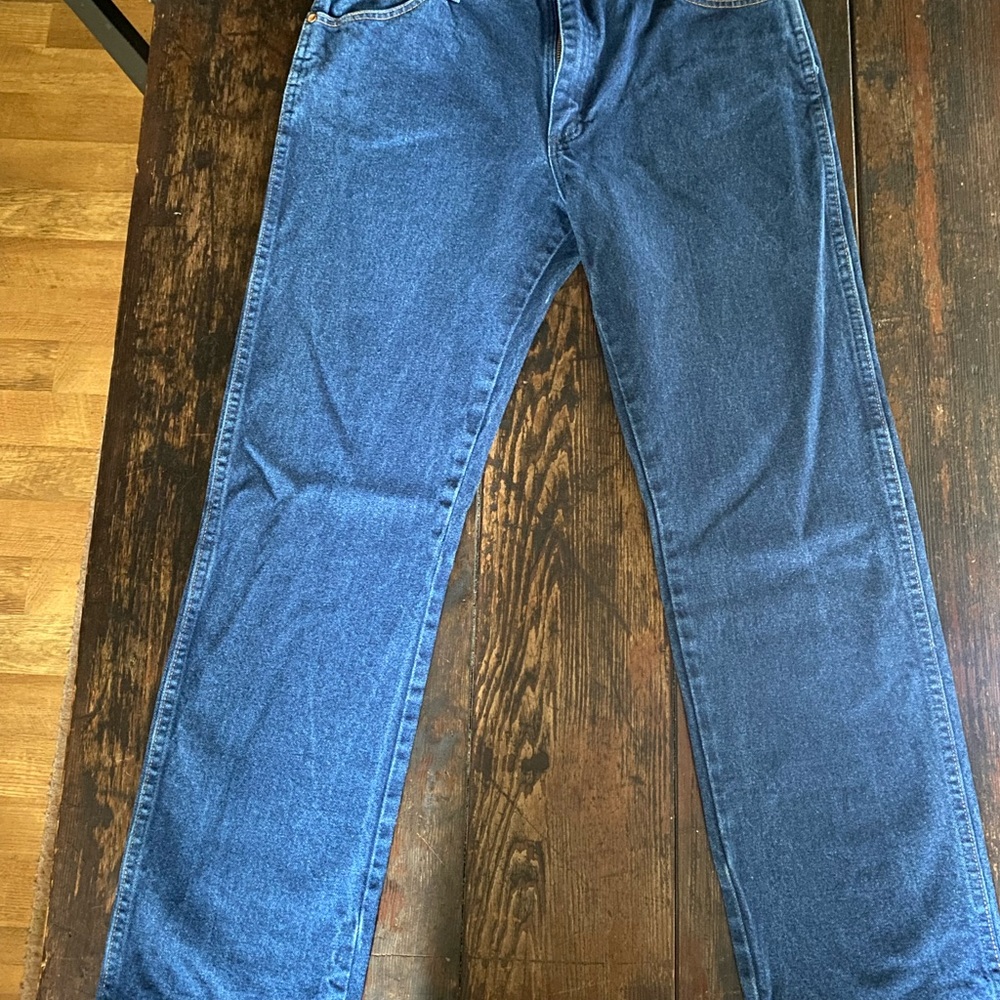 Wrangler Men's Dark Blue Straight Jeans